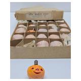 NOS Box of 24 Original 1940's Glass Halloween Pumpkin Christmas Light Bulbs w/Original Box - RARE FIND!