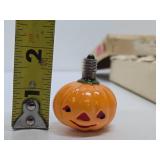 NOS Box of 24 Original 1940's Glass Halloween Pumpkin Christmas Light Bulbs w/Original Box - RARE FIND!