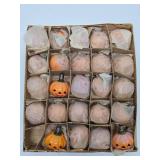 NOS Box of 24 Original 1940's Glass Halloween Pumpkin Christmas Light Bulbs w/Original Box - RARE FIND!