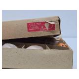 NOS Box of 24 Original 1940's Glass Halloween Pumpkin Christmas Light Bulbs w/Original Box - RARE FIND!