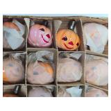 NOS Box of 24 Original 1940's Glass Halloween Pumpkin Christmas Light Bulbs w/Original Box - RARE FIND!