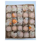 NOS Box of 24 Original 1940's Glass Halloween Pumpkin Christmas Light Bulbs w/Original Box - RARE FIND!