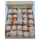 NOS Box of 24 Original 1940's Glass Halloween Pumpkin Christmas Light Bulbs w/Original Box - RARE FIND!