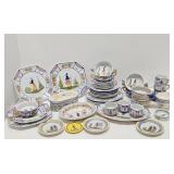 LARGE Collection of Vintage French Henriot QUIMPER Dishware