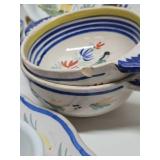 LARGE Collection of Vintage French Henriot QUIMPER Dishware