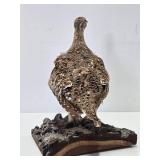 Genuine Taxidermy Grouse w/Log Mount