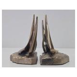 Very Nice looking Mid Century Brass Sailboat Bookend Set - PM Craftsman