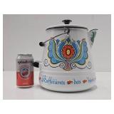 Excellent Large Scandinavian Enameled Coffee Pot w/Lid