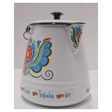 Excellent Large Scandinavian Enameled Coffee Pot w/Lid