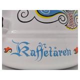 Excellent Large Scandinavian Enameled Coffee Pot w/Lid