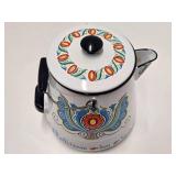 Excellent Large Scandinavian Enameled Coffee Pot w/Lid