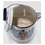 Excellent Large Scandinavian Enameled Coffee Pot w/Lid
