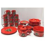 Collection of Vintage Waechtersbach West German Christmas Dishware