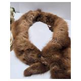 Group of Vintage Ladies' Hats & Genuine Mink Stole / Collar Wrap