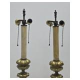 Wonderful Quality Large Antique Gothic Brass Table Lamps