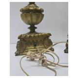 Wonderful Quality Large Antique Gothic Brass Table Lamps