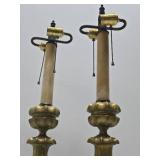 Wonderful Quality Large Antique Gothic Brass Table Lamps