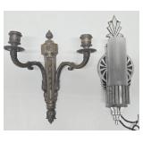 2 Antique 1920's-30's Architectural Wall Sconces