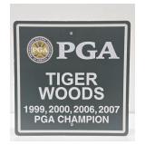 Tiger Woods Genuine Locker Sign from the 2009 PGA Championship Golf Tournament at Hazeltine National