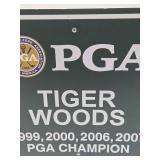 Tiger Woods Genuine Locker Sign from the 2009 PGA Championship Golf Tournament at Hazeltine National