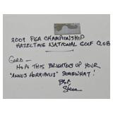 Tiger Woods Genuine Locker Sign from the 2009 PGA Championship Golf Tournament at Hazeltine National