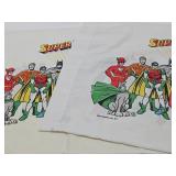 Matching Vintage 1977 SUPERFRIENDS Superhero Cartoon Pillowcases