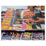 Lot of Vintage Pro Wrestling Memorabilia VHS Tapes Cards etc