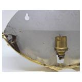 Beautiful Vintage High End Brass & Wavy Clamshell Glass Wall Sconces