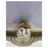 Beautiful Vintage High End Brass & Wavy Clamshell Glass Wall Sconces