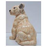 2 Vintage LARGE Ceramic Lion Cub Statues