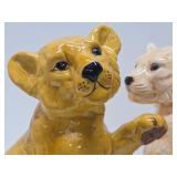 2 Vintage LARGE Ceramic Lion Cub Statues