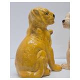 2 Vintage LARGE Ceramic Lion Cub Statues