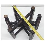 Vintage Inlaid Wood Folding Table Base