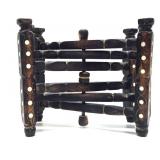 Vintage Inlaid Wood Folding Table Base