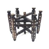 Vintage Inlaid Wood Folding Table Base