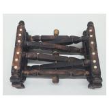 Vintage Inlaid Wood Folding Table Base