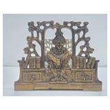 Old Vintage 1930's era Extendable Brass Bookcase / Bookend Set