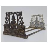 Old Vintage 1930's era Extendable Brass Bookcase / Bookend Set