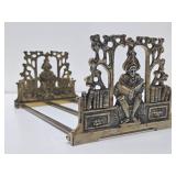 Old Vintage 1930's era Extendable Brass Bookcase / Bookend Set