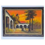 Large Original Mid Century Oil on Canvas Painting - Signed 'Trent'