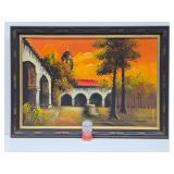 Large Original Mid Century Oil on Canvas Painting - Signed 'Trent'