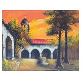 Large Original Mid Century Oil on Canvas Painting - Signed 'Trent'