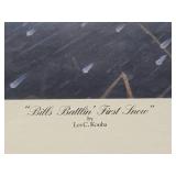 Framed Signed Numbered ARTIST PROOF Print by Les Kouba - 'Bills Battlin' First Snow'