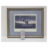 Framed Signed Numbered ARTIST PROOF Print by Les Kouba - 'Bills Battlin' First Snow'
