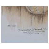 Framed Signed Numbered Print by Les Kouba - 'Australian Diamond Doves'