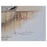 Framed Signed Numbered Print by Les Kouba - 'Australian Diamond Doves'