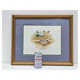 Framed Signed Numbered Print by Les Kouba - 'Australian Diamond Doves'
