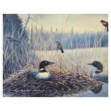 Framed Signed Numbered Print by Les Kouba - 'May in Minnesota' w/Loons