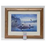 Framed Signed Numbered Print by Les Kouba - 'May in Minnesota' w/Loons
