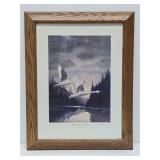 Framed Signed Numbered Print by Les Kouba - 'Whistlers' Comin' Through''